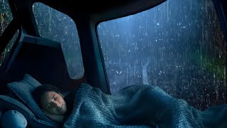 Sleep Instantly with Sound Rain amp Thunder at Night  Rain Sounds on Window Car for Deep Sleep [upl. by Nosnarb]