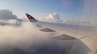 LOVELY WING VIEW  Swiss Airbus A220100 Gorgeous Morning Takeoff at Stuttgart Airport [upl. by Fishbein]