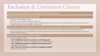 Exclusion and Limitation clauses [upl. by Cedell]