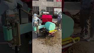 Silage Baling Film Wrapping Machine Detai HongjieGrass storage season baling grass silage [upl. by Htide]