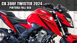 PINTURA CB 300F TWISTER VERMELHA 2024  FAIXAS NA TINTA [upl. by Ayouqat797]