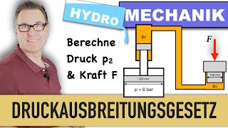 Druckausbreitung im Hydraulisches System  Pascal´sche Gesetz  Hydrostatischer Druck [upl. by Peskoff]