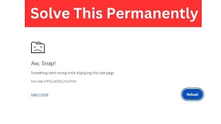 Aw Snap Google Chrome Fix  Aw Snap Something Went Wrong While Displaying This Webpage [upl. by Dduj]