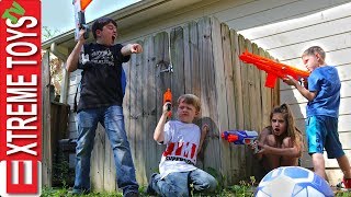 Soccer Ball Rescue Nerf Battle With The Super Hero Kids [upl. by Alba]