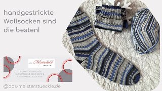 Stricksocken Wollsocken Wunschgröße 36  44 selbstgestrickt Norwegermuster [upl. by Lokin234]