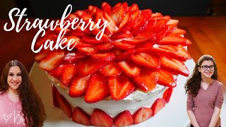 STRAWBERRY CAKE USING FRESH STRAWBERRIES [upl. by Nekcerb]