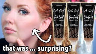 I Tried the Tinted Foundation from LA Girl  10 Hour Wear Test [upl. by Aidua]