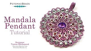 Mandala Pendant  DIY Jewelry Making Tutorial by PotomacBeads [upl. by Nadiya]