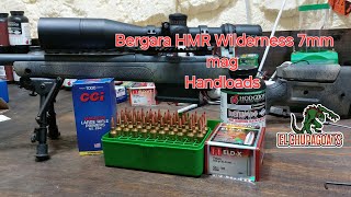 HANDLOADS WITH BERGARA HMR WILDERNESS 7MM REM MAG ACCURACY TEST [upl. by Ym]