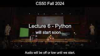 CS50 Fall 2024  Lecture 6  Python live unedited [upl. by Marjory]