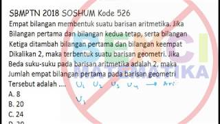 SBMPTN SOSHUM 2018 BARIS ARITMETIKA GEOMETRI KODE 5261 [upl. by Serena]