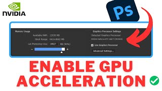 How To ENABLE GPU Acceleration In PhotoShop 2023  NVIDIA GPU Acceleration In Adobe PHOTOSHOP [upl. by Behre164]