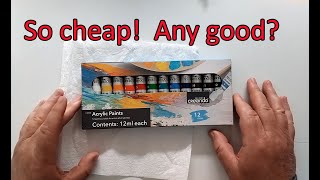 Cheap acrylics anyone Lidl Crelando paint set tried out [upl. by Ahs574]