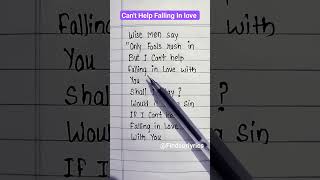 Cant help falling in love song lyrics elvispresley shorts canthelpfallinginlovewithyou lyrics [upl. by Aikrahs523]