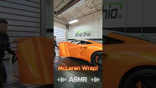 Wrapping this McLaren in Vinyl Frog Supergloss Candy Metallic Neon Orange 🧡 asmr asmrsounds wrap [upl. by Michaela]