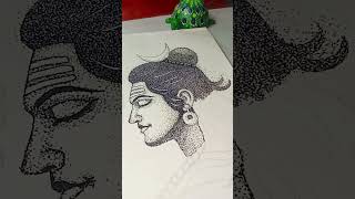 Pointillism drawing challenge 😱 pen dot art 🤩 artandcrafts art shorts [upl. by Agostino796]