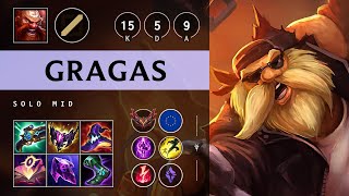 Gragas Mid vs Akali Legendary  EUW Grandmaster Patch 1417 [upl. by Jobie]