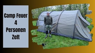 CampFeuer TunnelzeltX 4 Personen Zelt Test und Aufbau [upl. by Nieberg886]