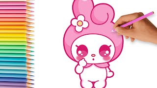 CÓMO DIBUJAR a MY MELODY KAWAII 🎨🐰 Dibujos Fáciles [upl. by Eirret216]