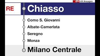 SBB Ansagen  annunci FFS  RE TILO Milano Centrale – Lugano – Bellinzona – Erstfeld It De En [upl. by Karlie154]