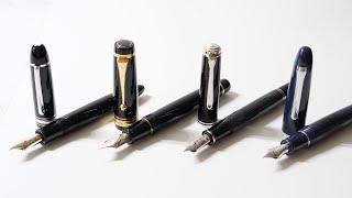 Battle of Flagship Fountain Pens  Montblanc vs Pelikan vs Sailor vs Pilot [upl. by Euqinot174]