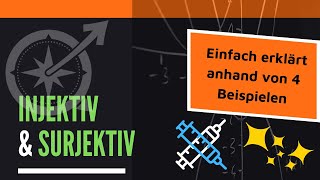 Was bedeutet injektiv und surjektiv mit je 2 Beispielen  LernKompass  Mathe einfach erklärt [upl. by Ocram]