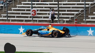 Indycar Texas 375 2023 Felix Rosenqvist Crash indy500 indycar indycar [upl. by Ailegna353]