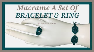 Macrame Tutorial  How To Make A Set Of Celtic Bracelet And Ring [upl. by Dutchman]