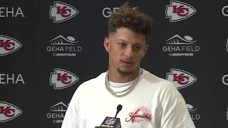 Patrick Mahomes talks after Chiefs tiptoe to a Week 1 win over the Ravens [upl. by Nnylassej437]