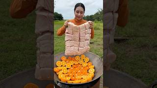 Pork crispy with orang cook recipe shortvideo shorts cooking food recipe [upl. by Carmencita]