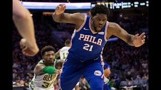 Marcus Smart Shoves Joel Embiid To The Ground Gets Ejected In Philly [upl. by Clovis827]