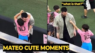 Mateo Messi cute moments joking with Lionel Messi during Miami vs New Yor City  Football News Today [upl. by Ynnaffit]