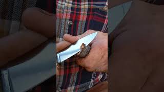 Knife vs Hardwood steel knife blacksmith bushcraft [upl. by Nylyak]