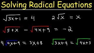 Solving Radical Equations [upl. by Haodnanehs397]