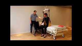 Guldmann Ceiling Hoist Rehab  From Bed To Wheelchair [upl. by Chansoo]