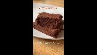 BROWNIE SIN HARINAS  SÓLO 3 INGREDIENTES Sin Horno 😱 [upl. by Romney311]