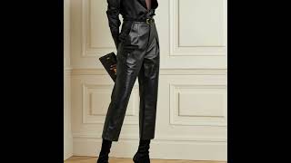 The most elegant leather pants outfit ideas  Leather Pants For Women [upl. by Airotal]