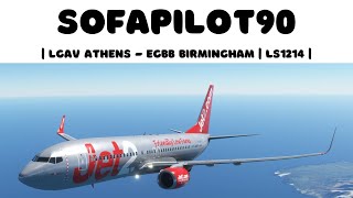 Jet2 Flight LS1214 LGAV  EGBB   ATC Vatsim  Boeing 737800 [upl. by Eenot693]