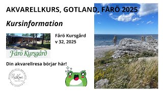 Akvarellkurs Gotland Fårö v 32 2025 [upl. by Moya841]