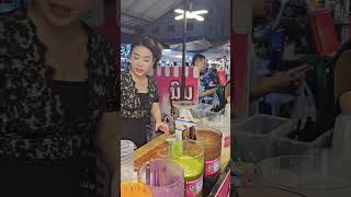 Sticky Chocolate Fresh Milk in Vientiane Night Market 🇱🇦 Lao Cityfood streetfood shorts [upl. by Eima]