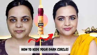 HOW TO CONCEAL DARK CIRCLES  WITHOUT COLOR CORRECTOR  MAYBELLINE AGE REWIND CONCEALER [upl. by Renault]