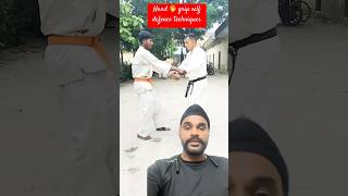 Hand grip self defence techniques karate motivation youtubeshorts [upl. by Redlac]