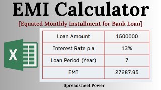 How to Calculate EMI in Excel  Equated Monthly Installment Calculation [upl. by Ansel]