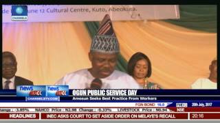 Ogun Public Service Day Amosun Seeks Best Practice From Workers [upl. by Nevanod275]