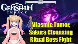 Miasmic Tumor Sakura Cleansing Ritual Boss Fight Milameowz  Genshin Impact [upl. by Bevan]