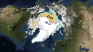 Arctic Sea Ice loss 1979 to 2007 [upl. by Thorndike]