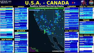 USACAN  USA and CANADA  Realtime Seismic Monitoring [upl. by Nonek]