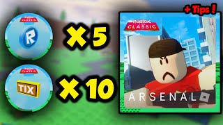 HOW TO GET ALL 5 TOKENS  TIX LOCATIONS ARSENAL ROBLOX The Classic Event [upl. by Yrocej462]