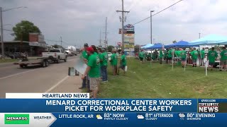 Menard Correctional Center workers picket for workplace safety [upl. by Rieger]