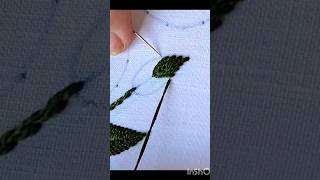 Leaf embroidery cretan stitch easy embroidery embroiderydesigns embroiderypatterns taanka yt [upl. by Etnohc]